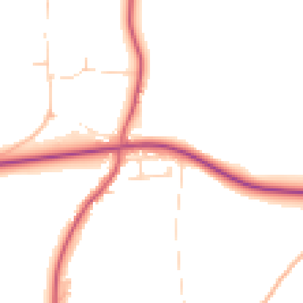 Daytime road noise heatmap for IP22 2SA