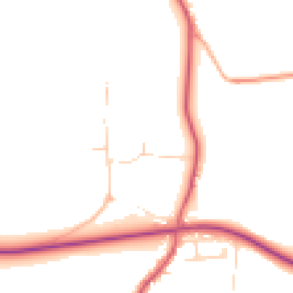 Daytime road noise heatmap for IP22 2SB