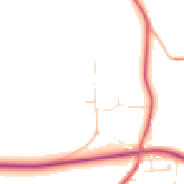 Daytime road noise heatmap for IP22 2SD