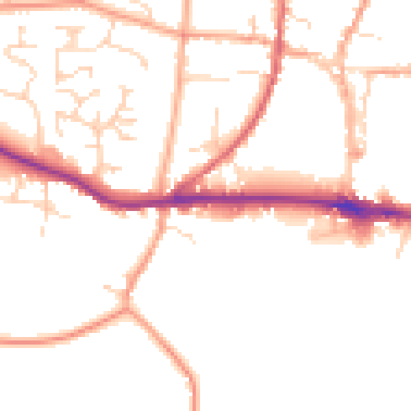 Daytime road noise heatmap for IP22 4AS