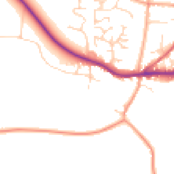Daytime road noise heatmap for IP22 4BH