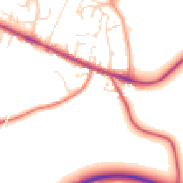 Daytime road noise heatmap for IP22 4LA