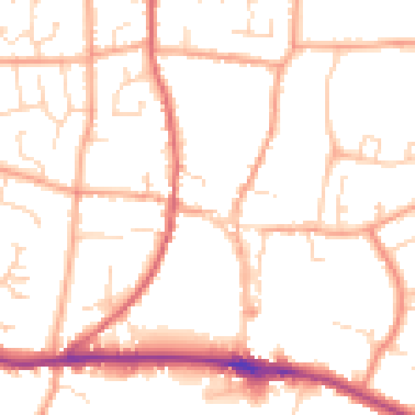 Daytime road noise heatmap for IP22 4LB