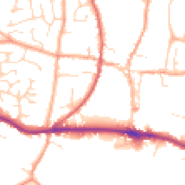 Daytime road noise heatmap for IP22 4LE