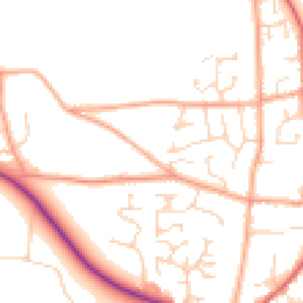 Daytime road noise heatmap for IP22 4QP