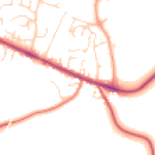 Daytime road noise heatmap for IP22 4RJ