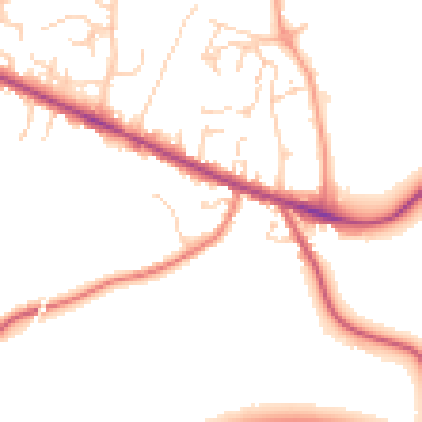Daytime road noise heatmap for IP22 4RL