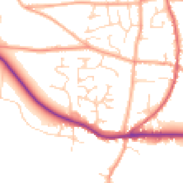 Daytime road noise heatmap for IP22 4WZ