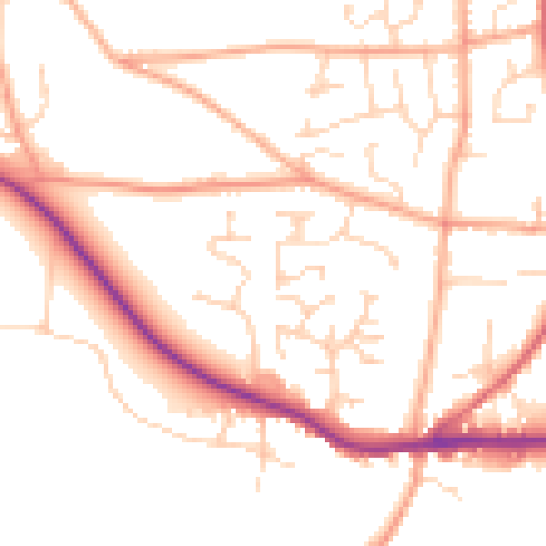 Daytime road noise heatmap for IP22 4YY