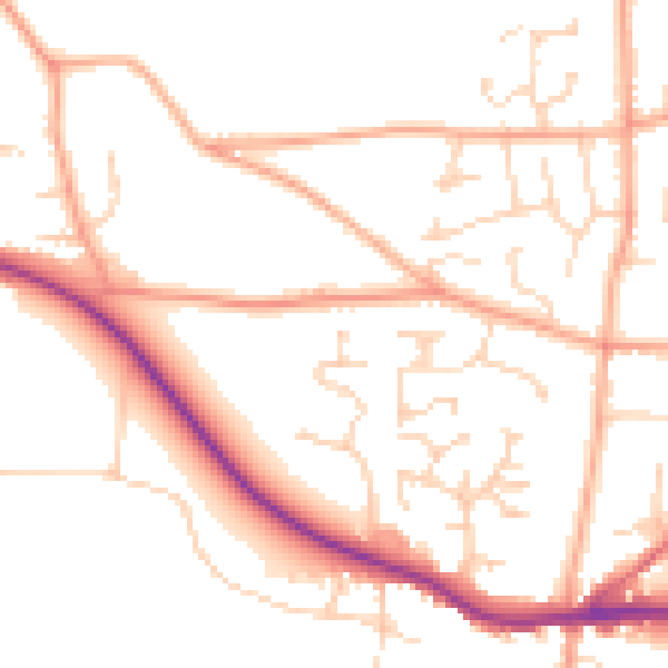 Daytime road noise heatmap for IP22 5BA
