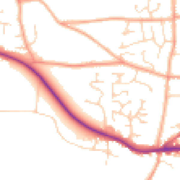 Daytime road noise heatmap for IP22 5BB
