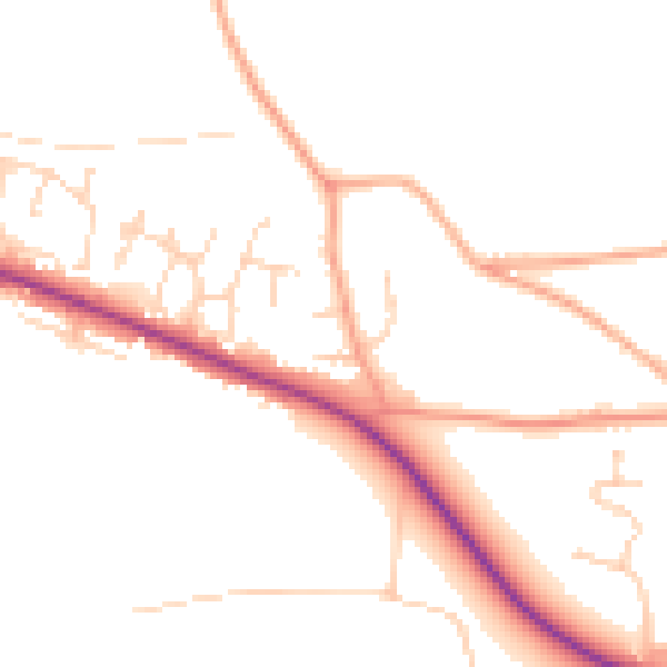 Daytime road noise heatmap for IP22 5QU