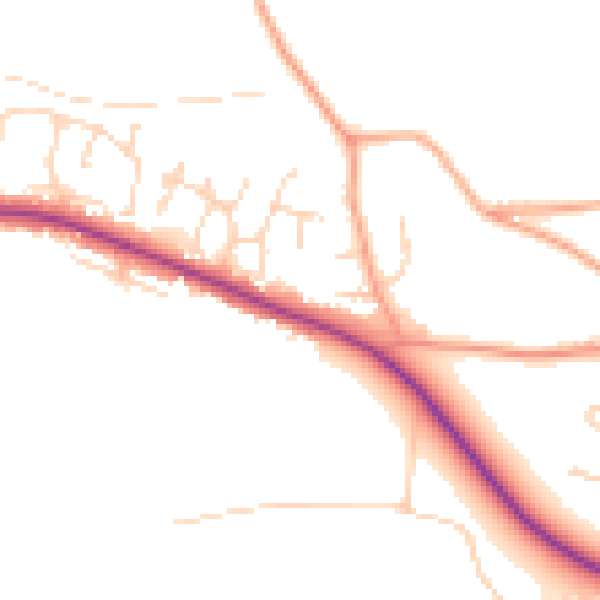 Daytime road noise heatmap for IP22 5RB