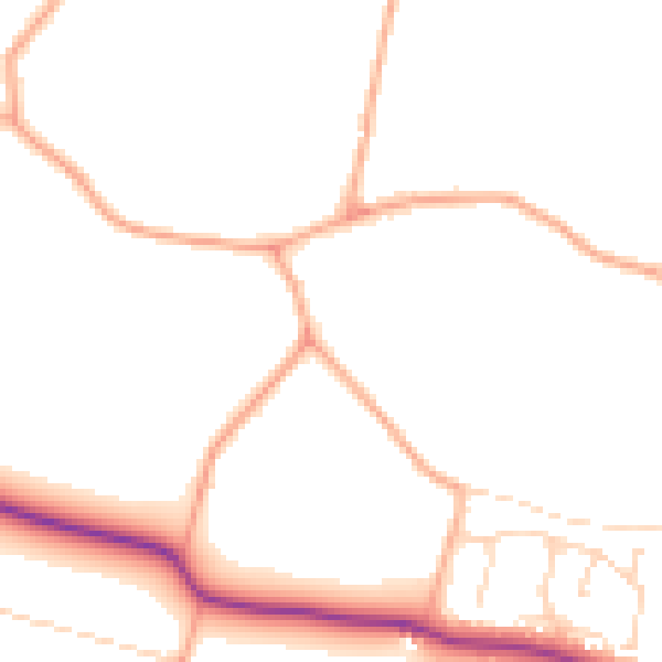 Daytime road noise heatmap for IP22 5RX