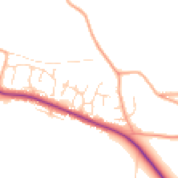 Daytime road noise heatmap for IP22 5SJ