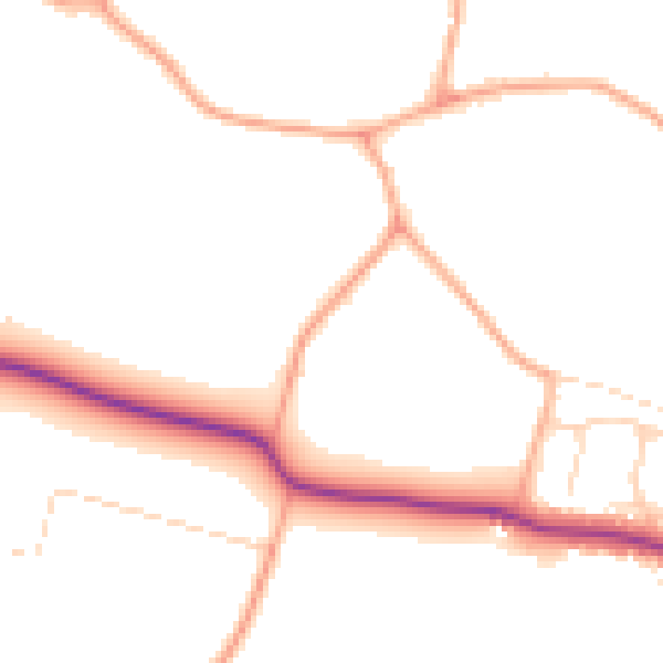 Daytime road noise heatmap for IP22 5XL
