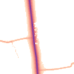 Daytime road noise heatmap for IP23 7EH