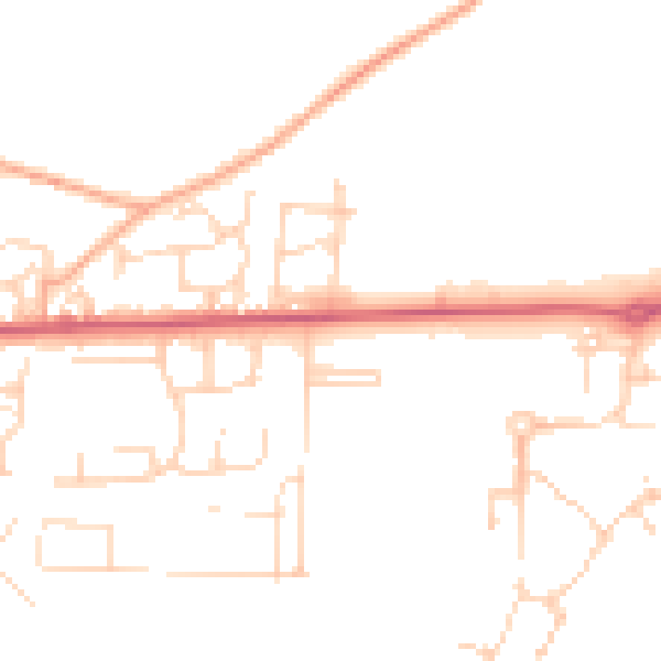 Daytime road noise heatmap for IP25 5AD