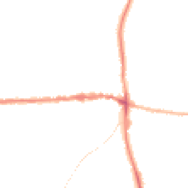 Night-time road noise heatmap for IP25 6AE