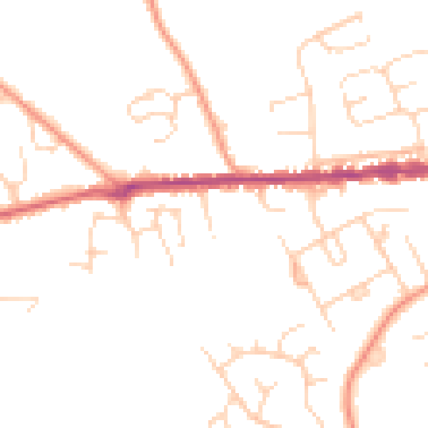 Daytime road noise heatmap for IP25 6AN