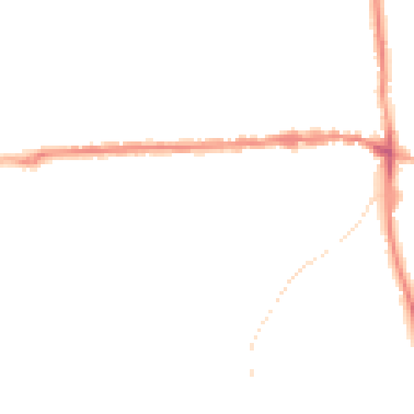 Night-time road noise heatmap for IP25 6AT