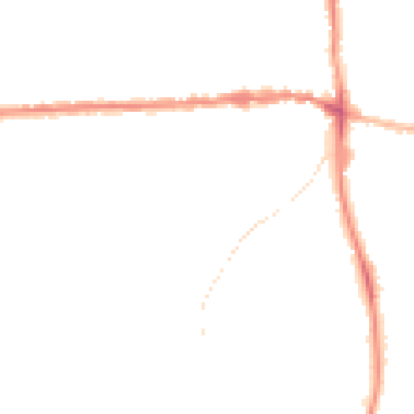 Night-time road noise heatmap for IP25 6AX