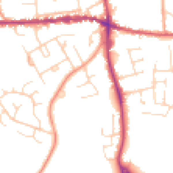 Daytime road noise heatmap for IP25 6BB