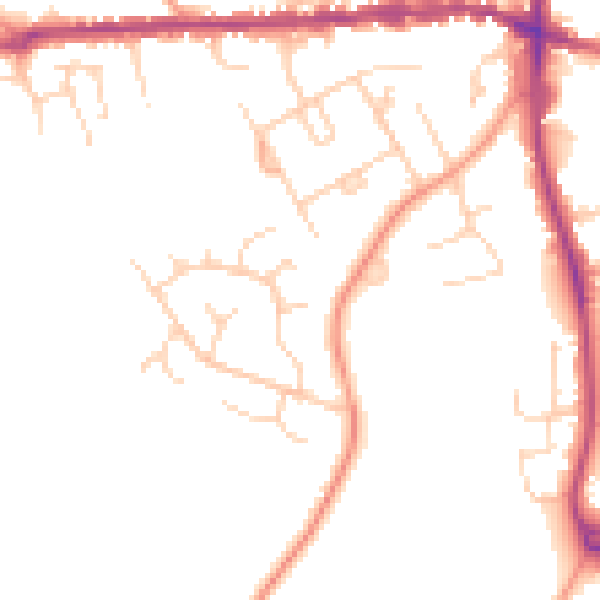 Daytime road noise heatmap for IP25 6BN
