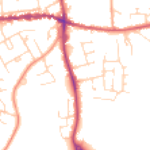 Daytime road noise heatmap for IP25 6BX