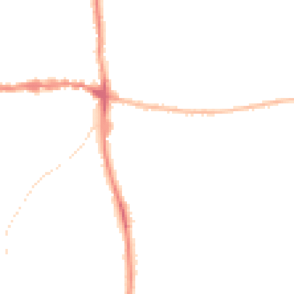 Night-time road noise heatmap for IP25 6BZ