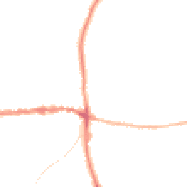 Night-time road noise heatmap for IP25 6DD