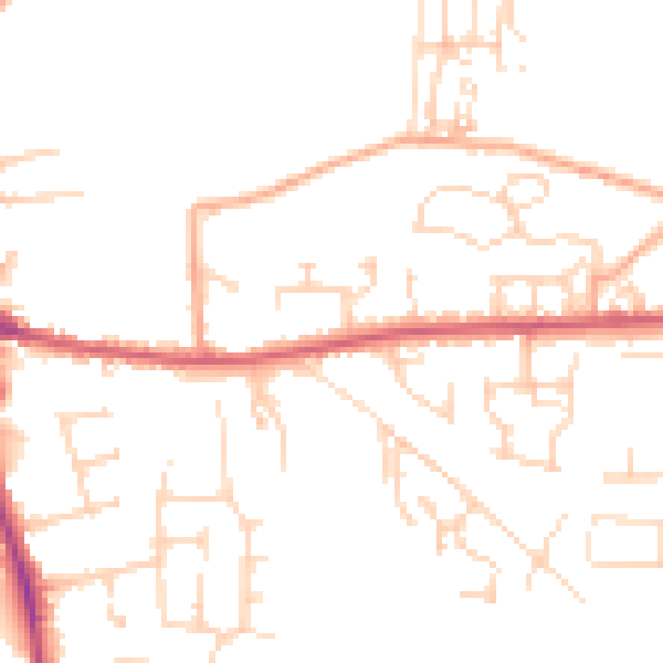 Daytime road noise heatmap for IP25 6DH