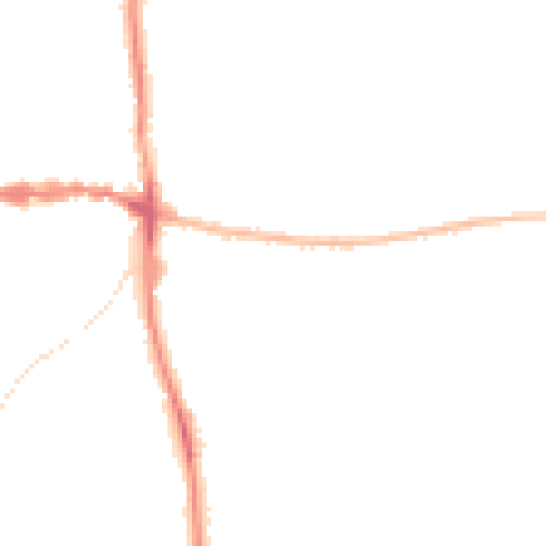 Night-time road noise heatmap for IP25 6DJ