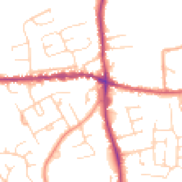 Daytime road noise heatmap for IP25 6FA