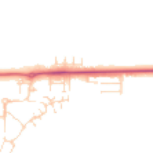 Daytime road noise heatmap for IP25 6FF
