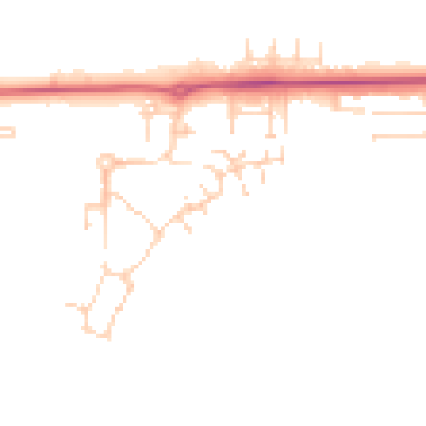 Daytime road noise heatmap for IP25 6FT