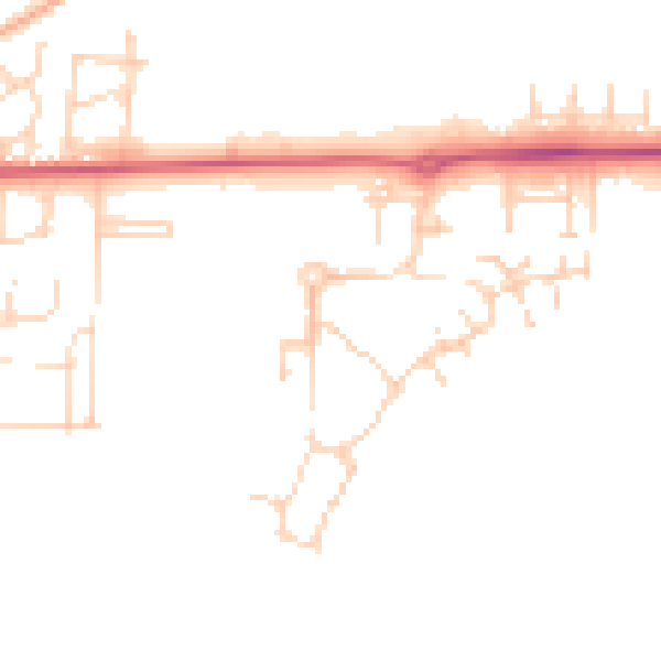 Daytime road noise heatmap for IP25 6GQ