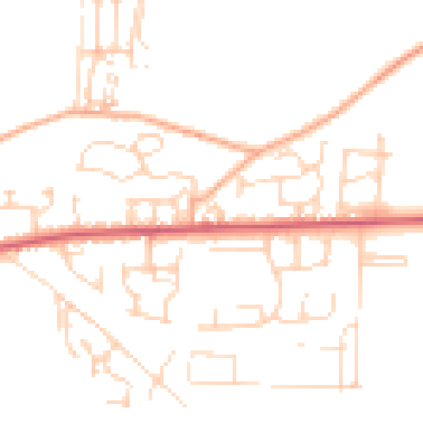 Daytime road noise heatmap for IP25 6HG