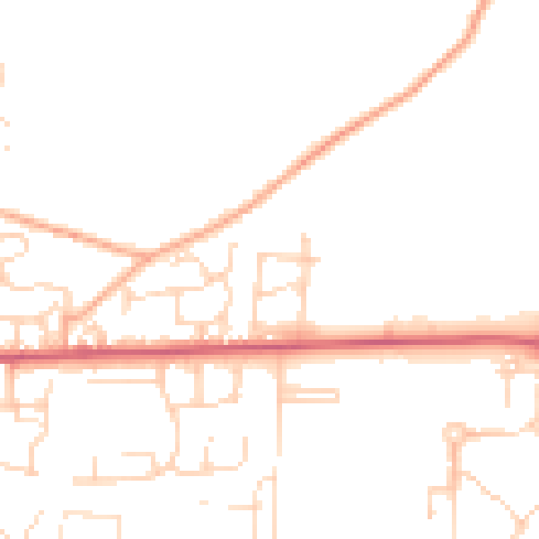 Daytime road noise heatmap for IP25 6HY
