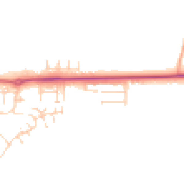 Daytime road noise heatmap for IP25 6NZ