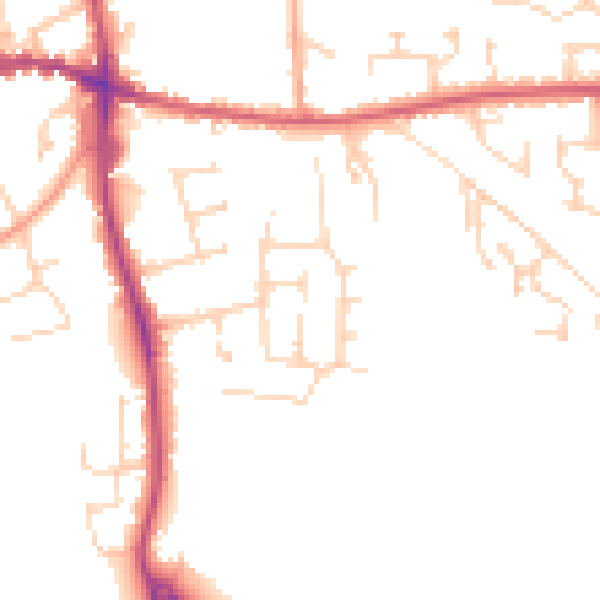 Daytime road noise heatmap for IP25 6PF