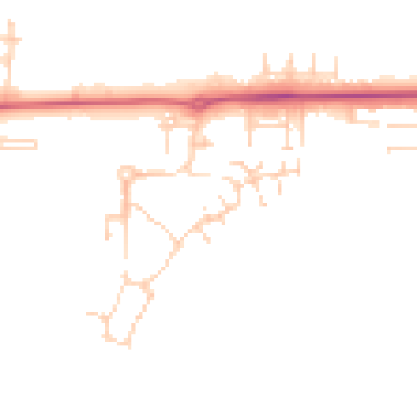 Daytime road noise heatmap for IP25 6XX