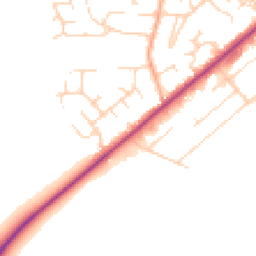 Daytime road noise heatmap for IP27 0SW