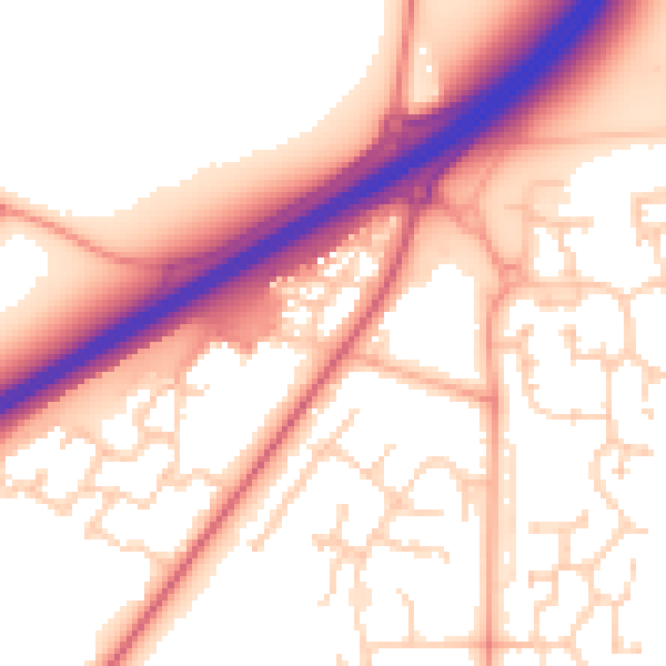 Daytime road noise heatmap for IP28 1AH