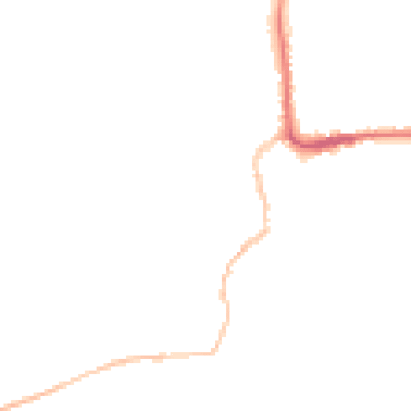 Night-time road noise heatmap for IP28 7ED