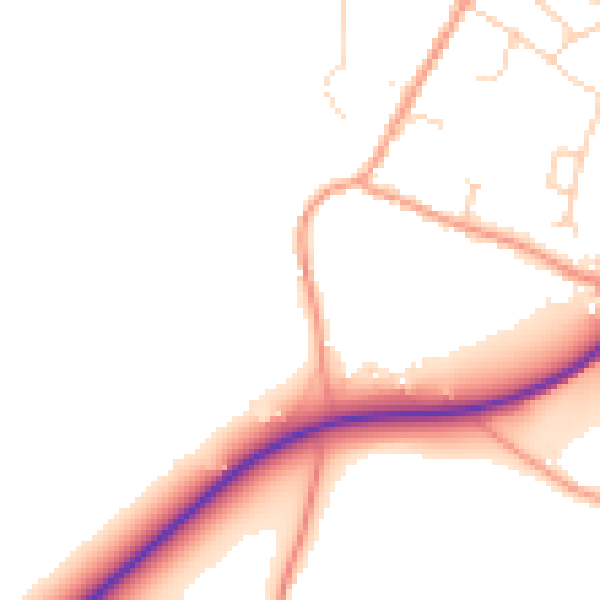 Daytime road noise heatmap for IP31 2HX