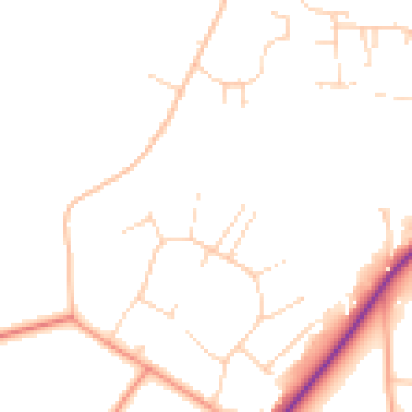 Daytime road noise heatmap for IP31 2TQ