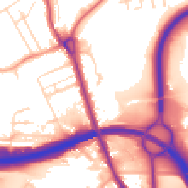 Daytime road noise heatmap for IP32 6AG