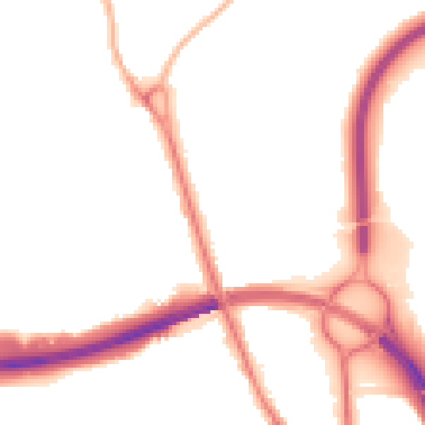 Night-time road noise heatmap for IP32 6AG