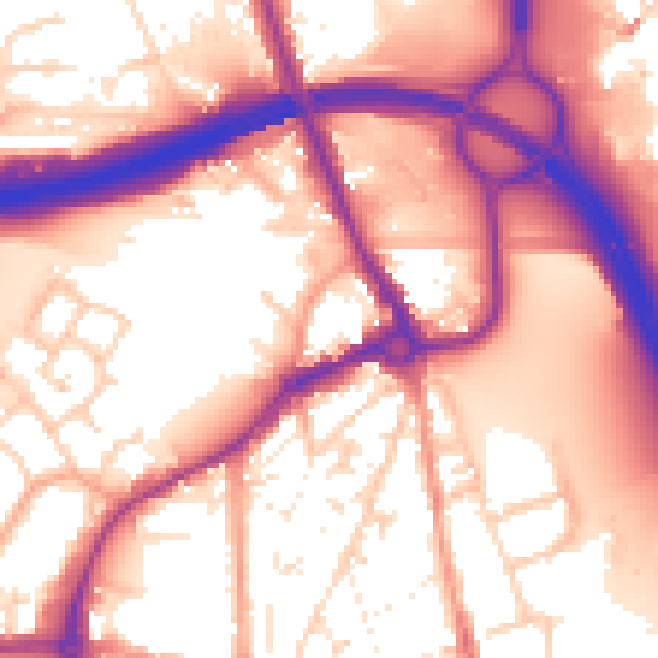 Daytime road noise heatmap for IP32 6BD